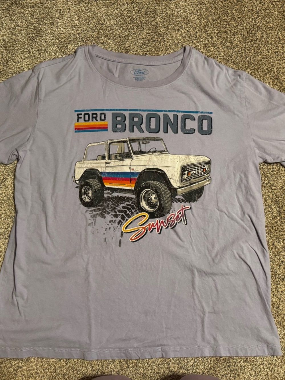 Ford Logo Tee - Light Lavender with Blue Print